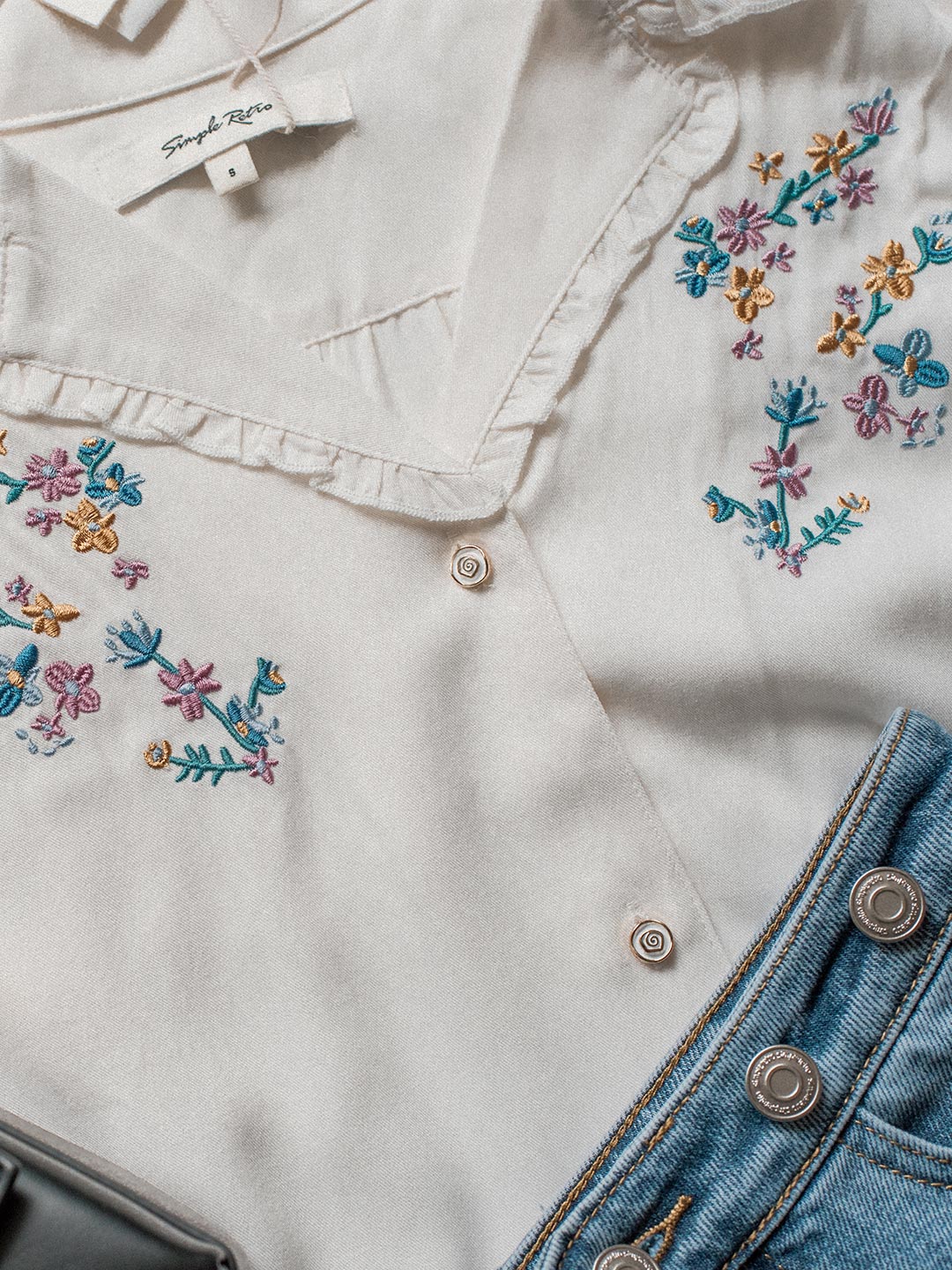 Telse | Bestickte Viskose-Bluse