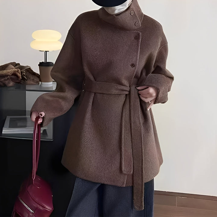 Misai | Eleganter Damenmantel mit Gürtel