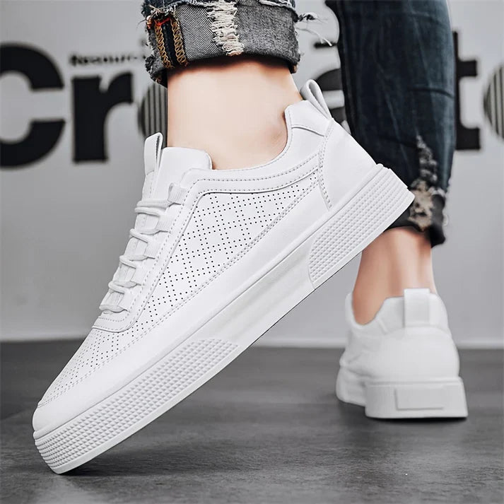 Zamiel | Stylische Weiße Turnschuhe mit dicker Sohle für Männer