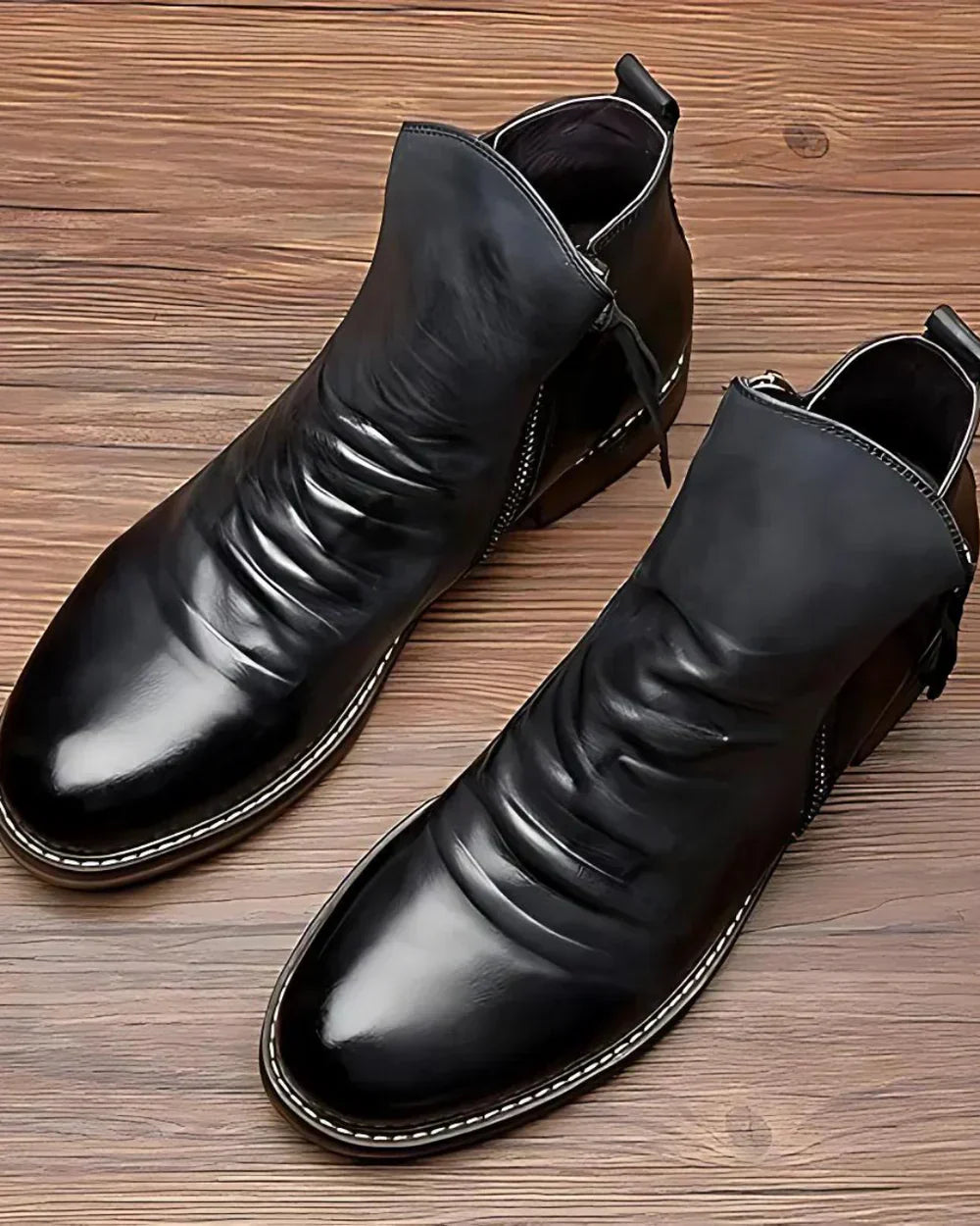 Donathan | Lederstiefelette mit seitlichem Reißverschluss
