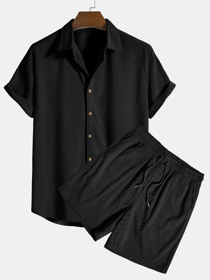 Sunna |  Kurzärmeliges Button-Down-Hemd & Shorts