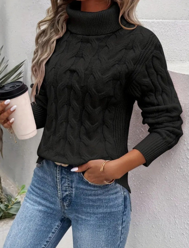 Floristra | Damen Strickpullover Rollkragen