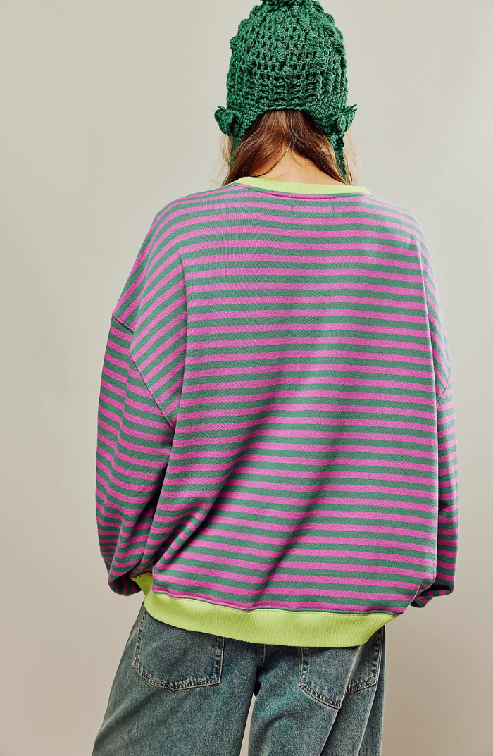 Briellea | Gestreifter Oversize Damenpullover
