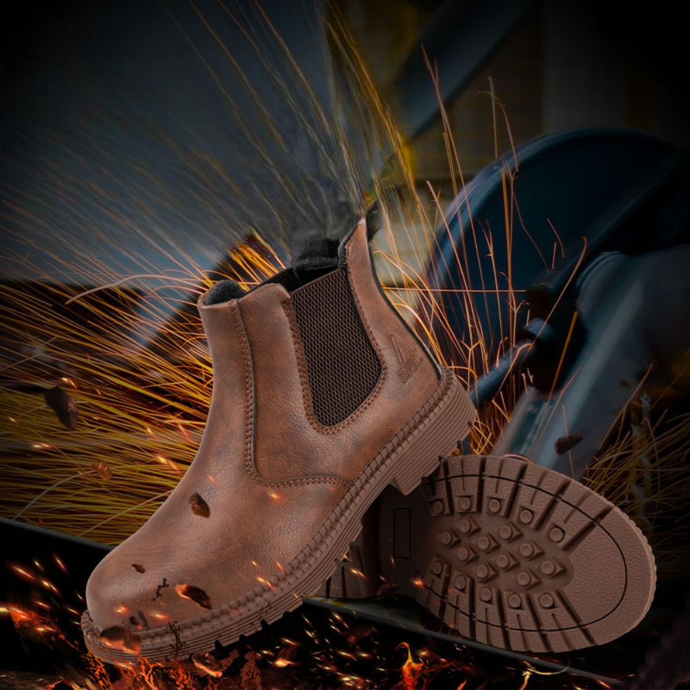 Adima | Wasserdichte Lederarbeitsstiefel mit Stahlkappe