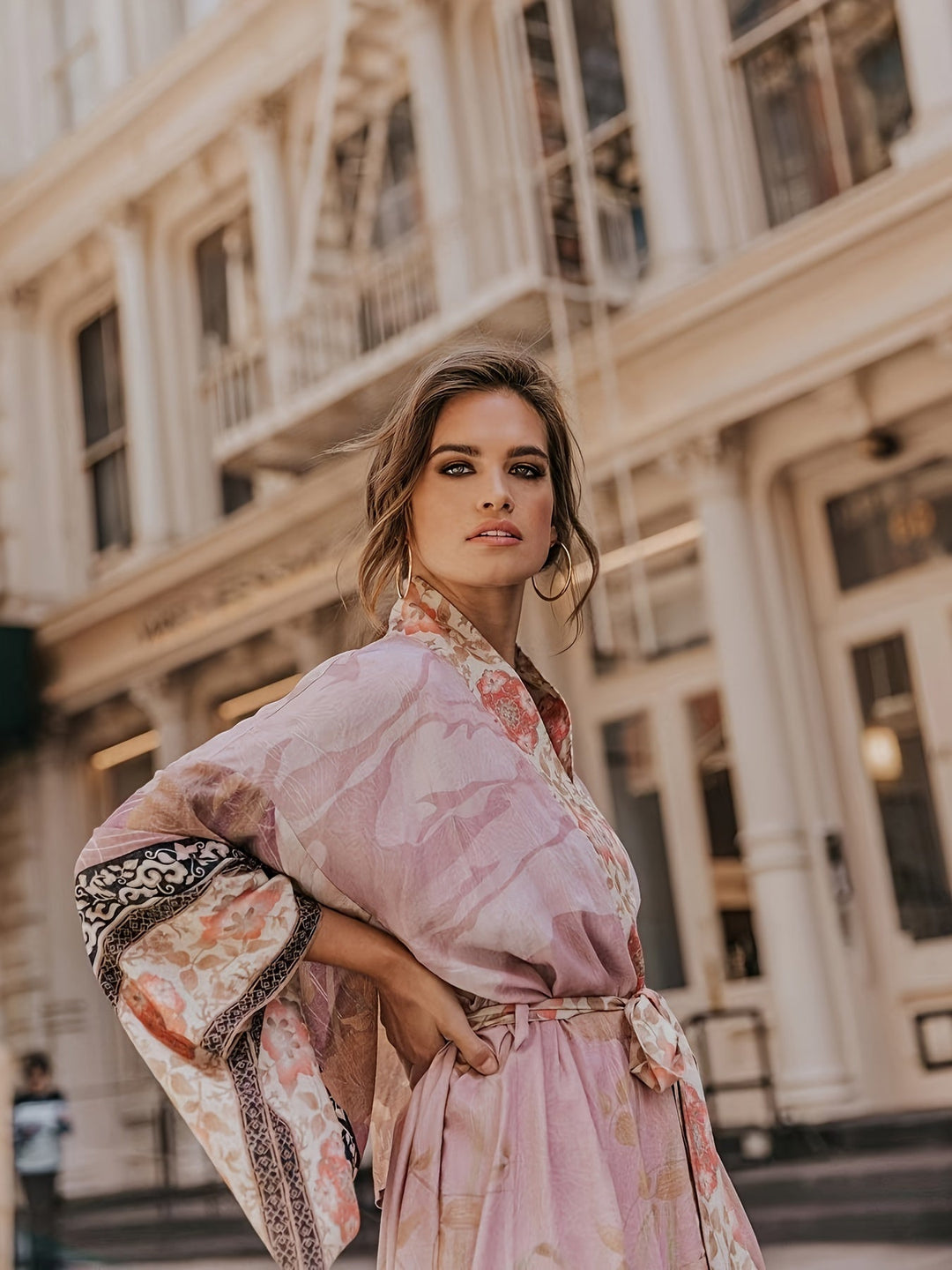 Patrizia | Langer Kimono mit Blumen