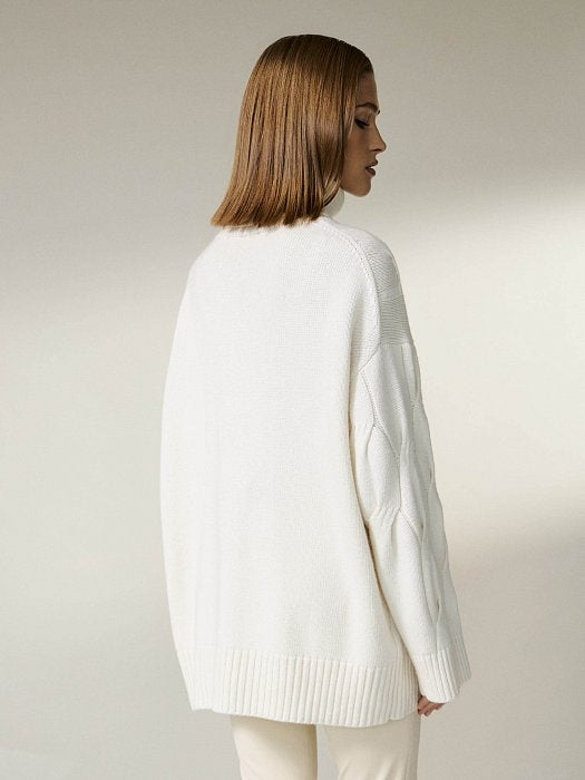 Charilette | Locker gestrickter weißer Pullover für Frauen