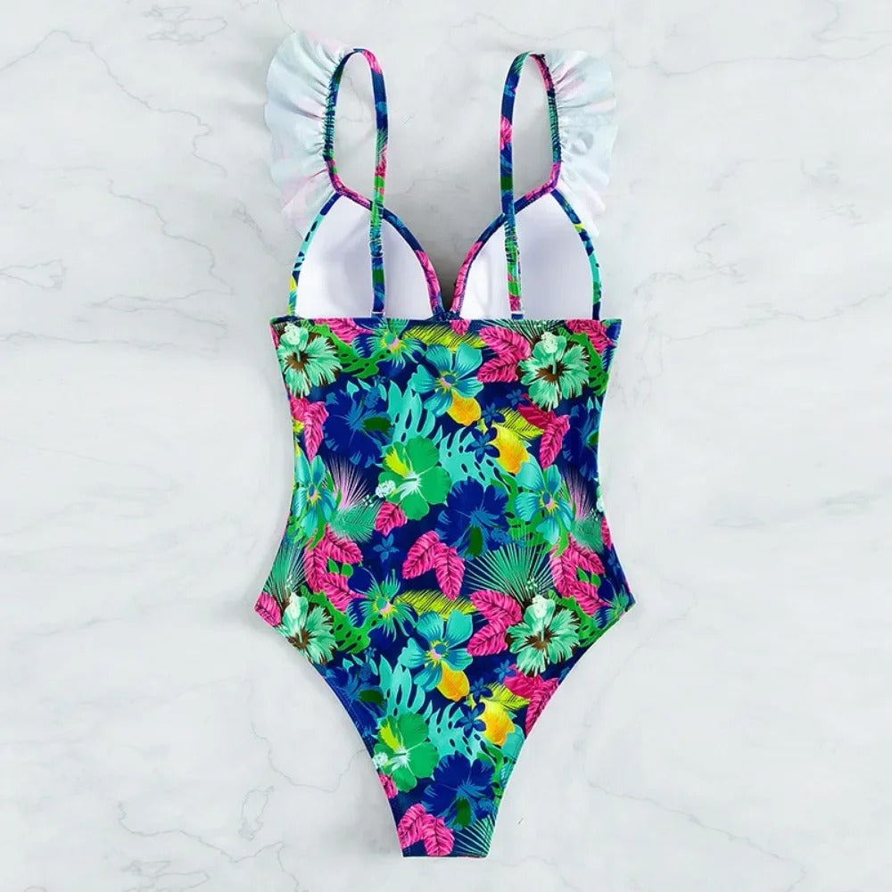 Tiriel | Femininer Badeanzug mit Blumen