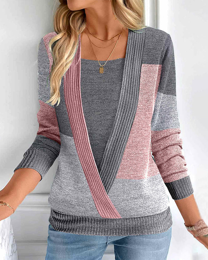 Hyssop | Damen Pullover mit Fake 2-in-1 Design