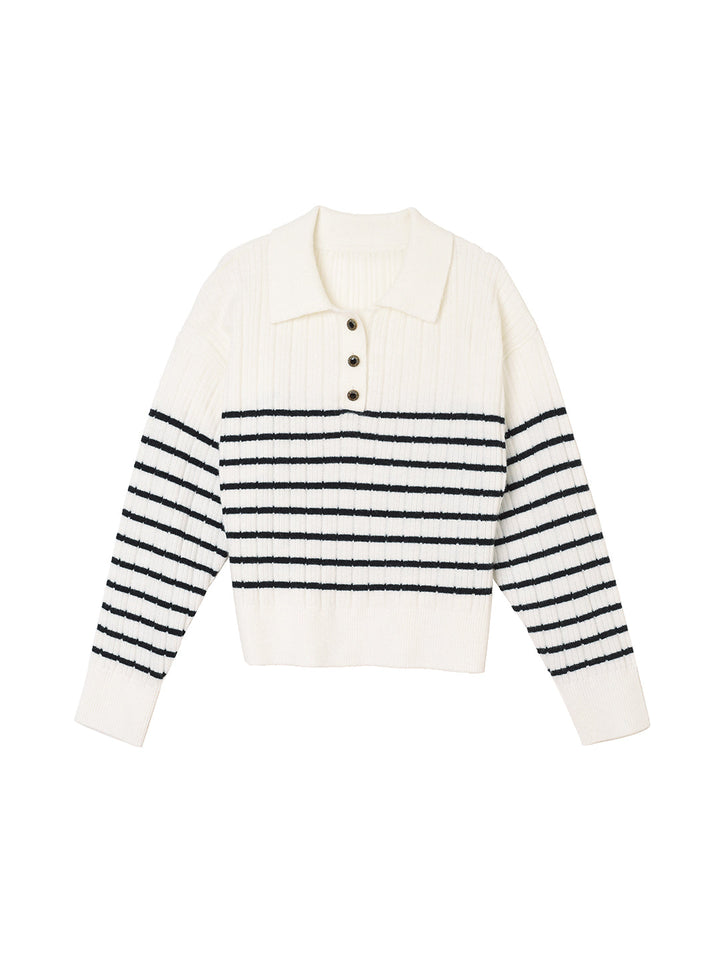 Zulma | Gestreiftes Polo Stricktop