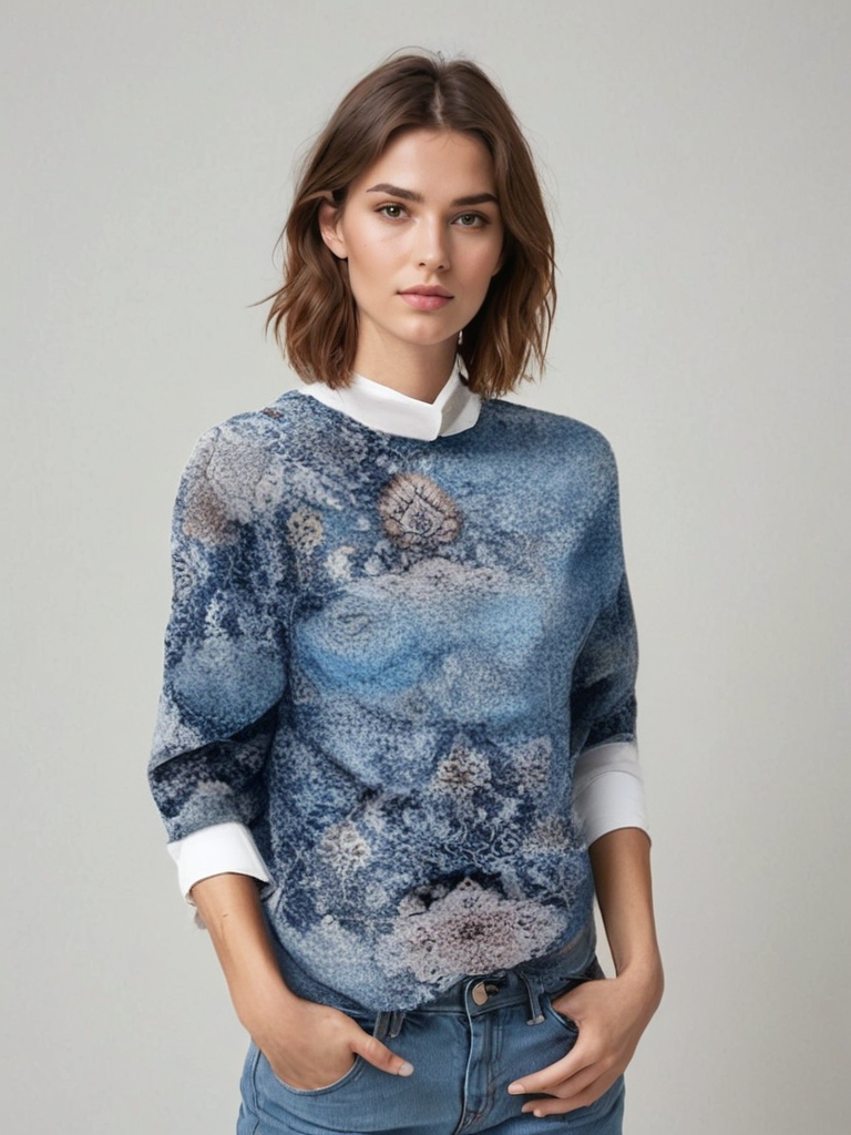 Clementine | Pullover mit Blumenmuster für Frauen für den Winter
