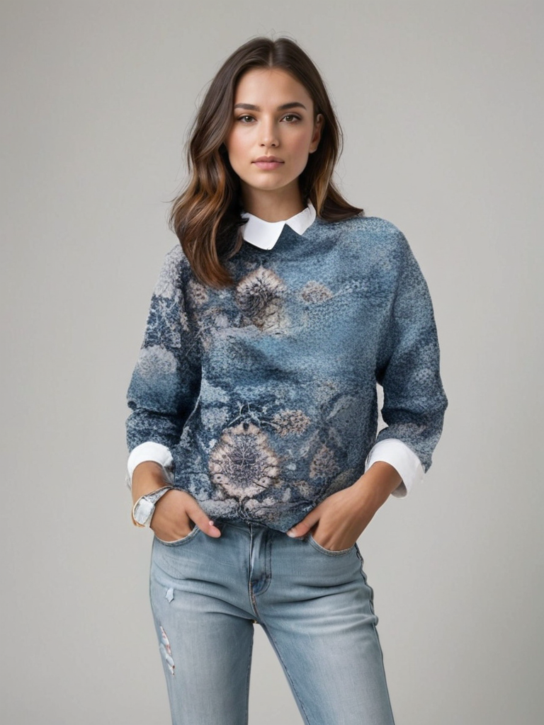 Clementine | Pullover mit Blumenmuster für Frauen für den Winter