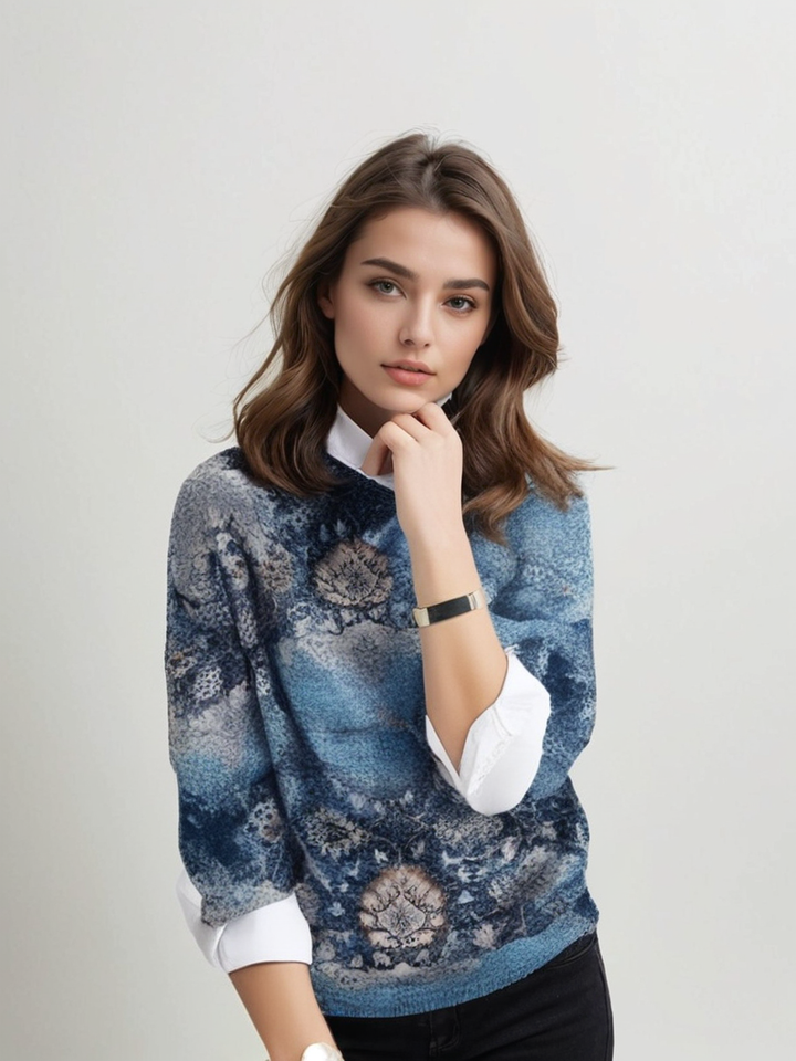 Clementine | Pullover mit Blumenmuster für Frauen für den Winter