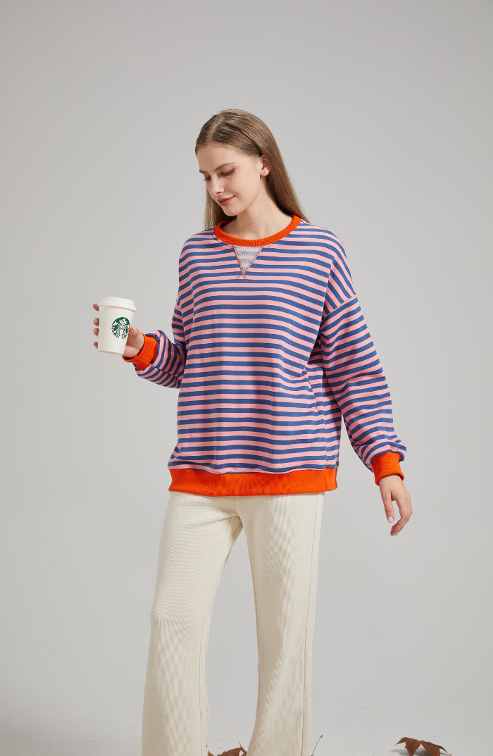 Briellea | Gestreifter Oversize Damenpullover