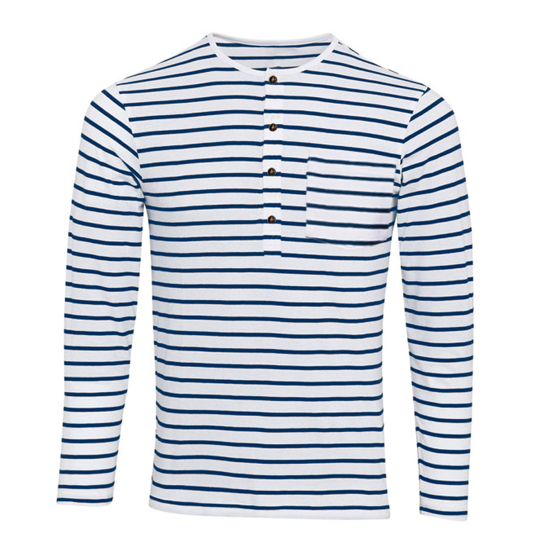 Varen | Gestreiftes Henley Langarmshirt
