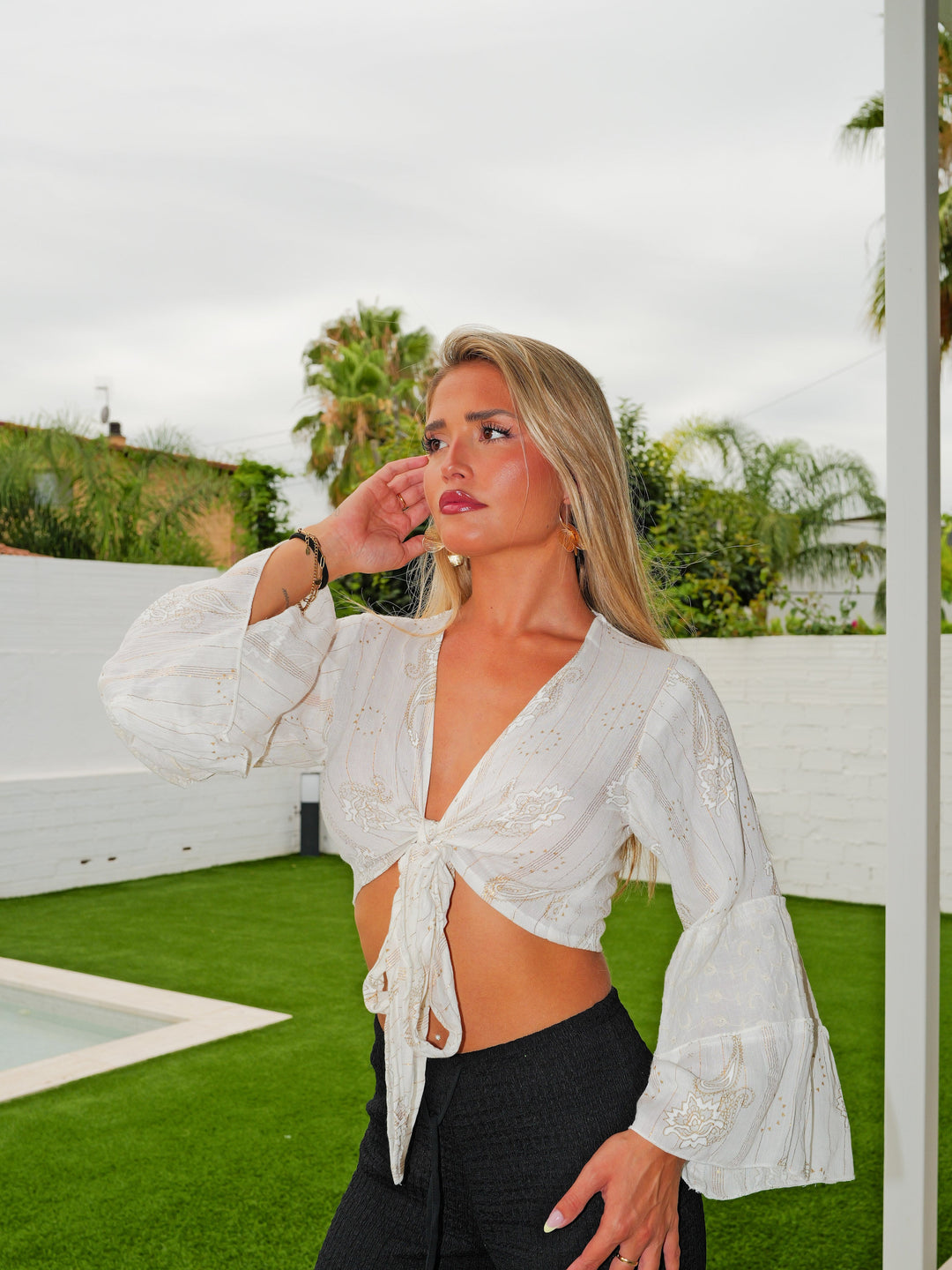 Charlotte | Boho Bluse mit Knoten