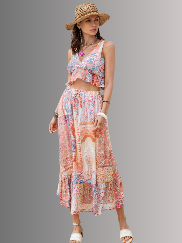 Ravira | Boho Set mit Rock & Top