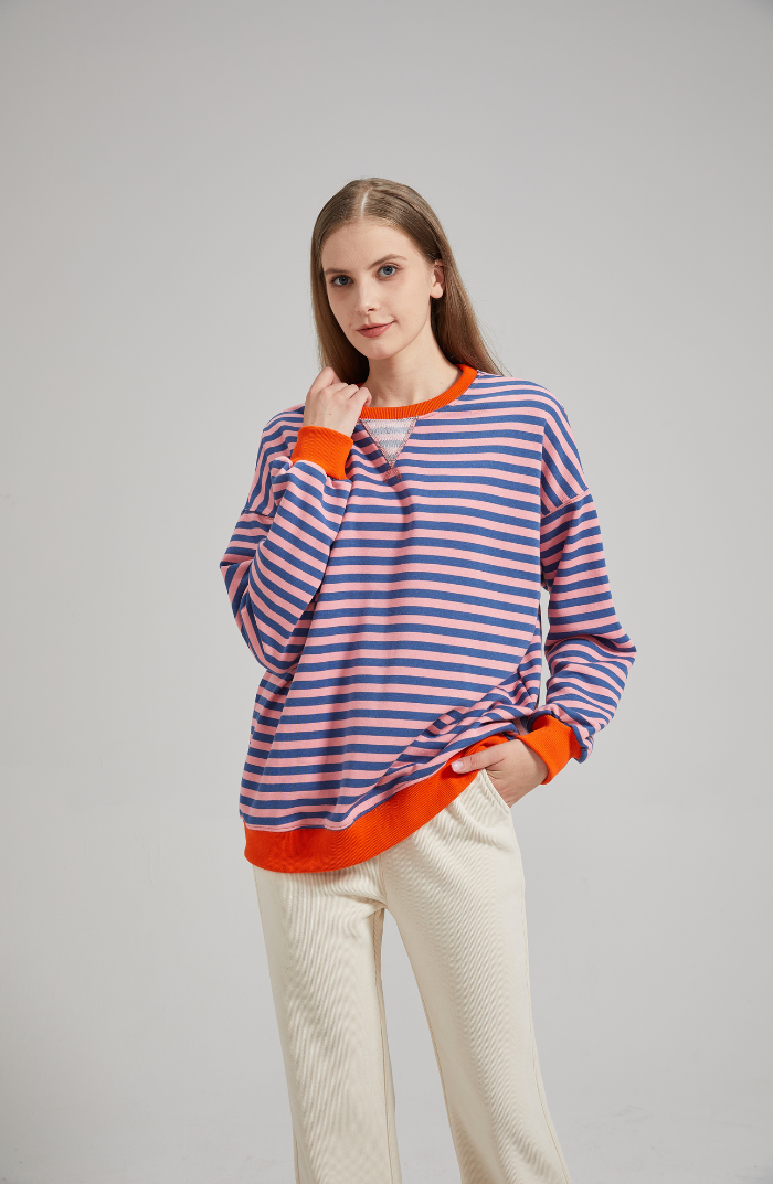 Briellea | Gestreifter Oversize Damenpullover
