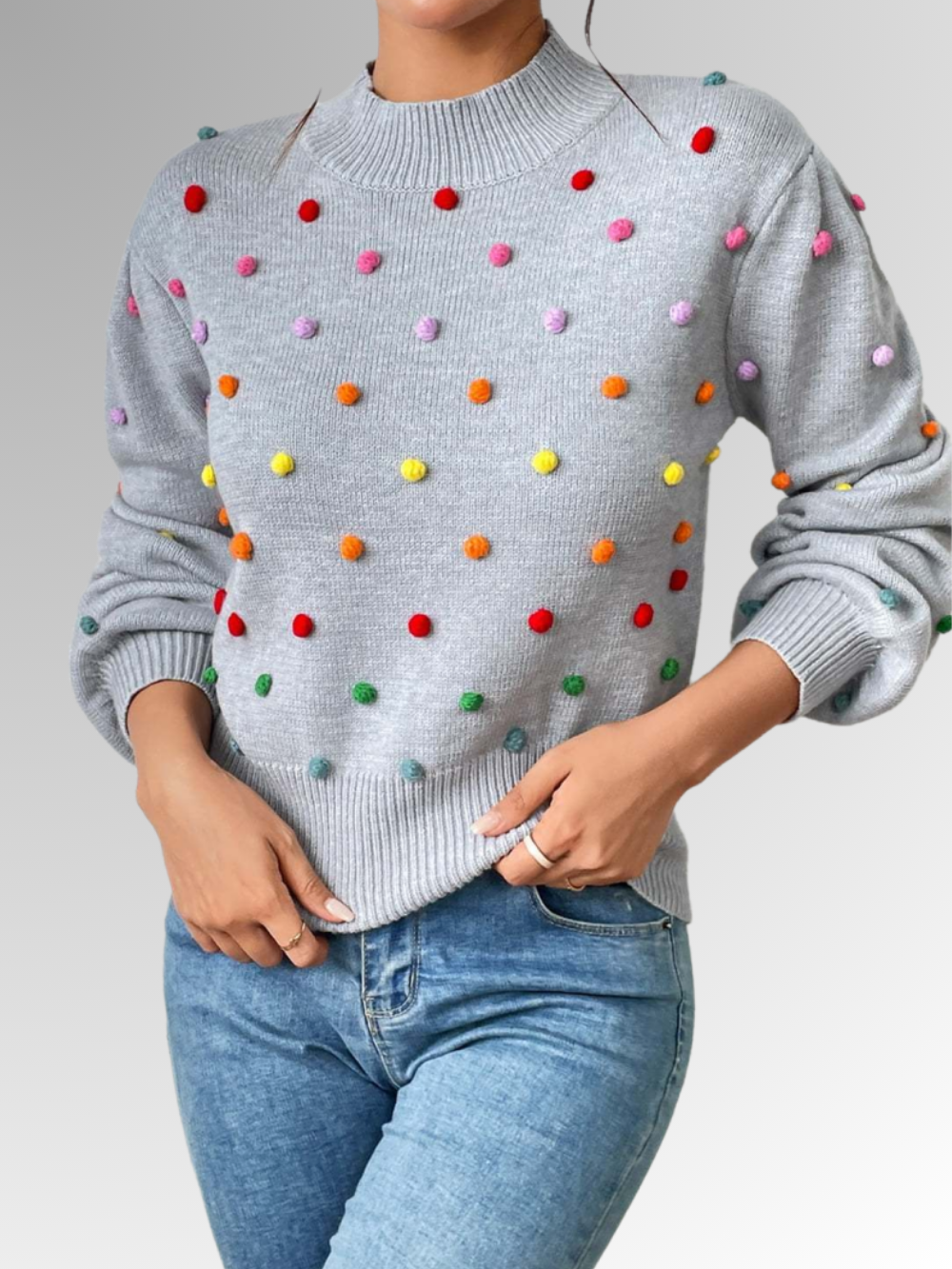 Olithia | Verspielter Pom-Pom-Pullover
