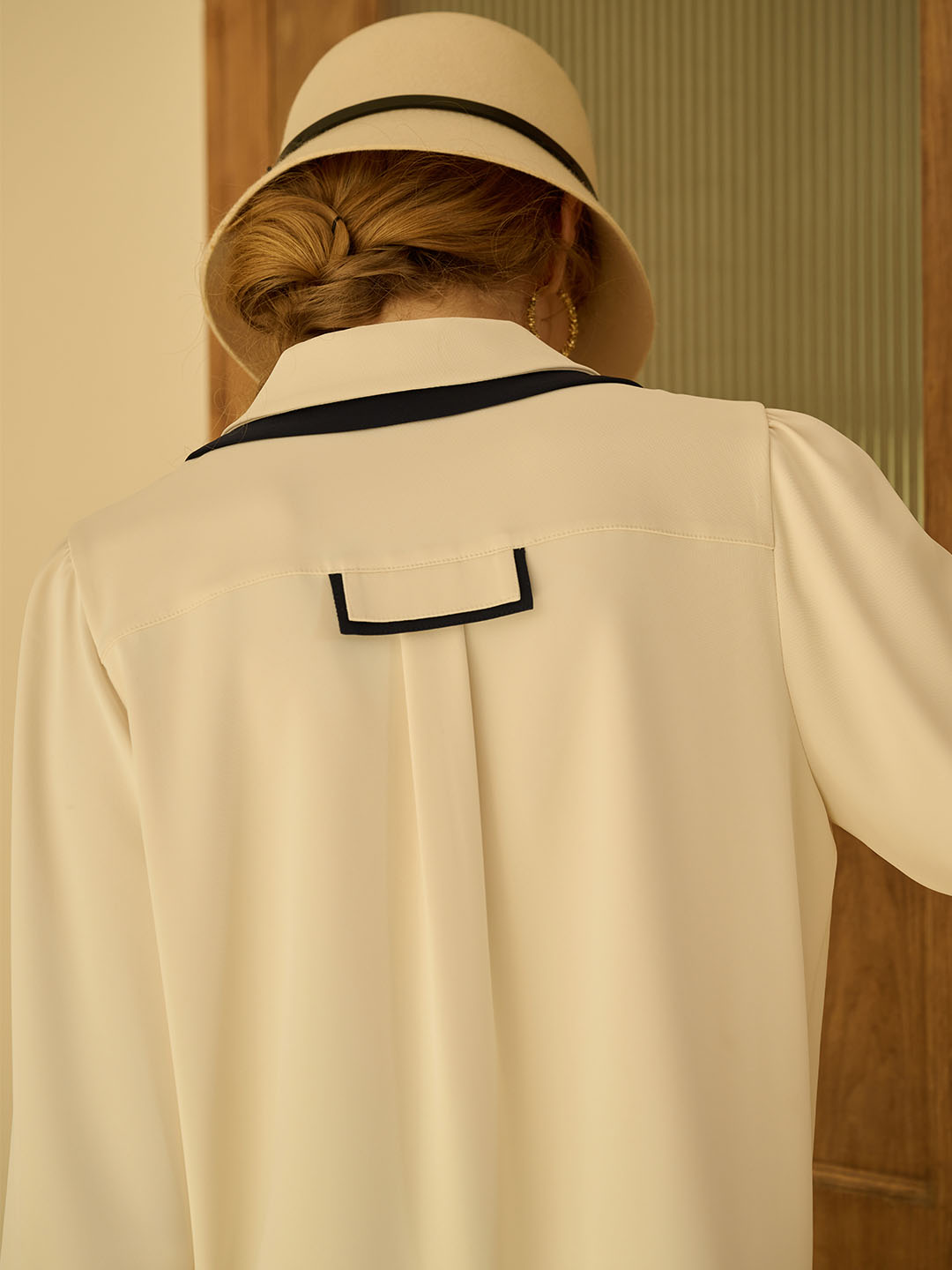Verina | Vintage Kontrast Bluse