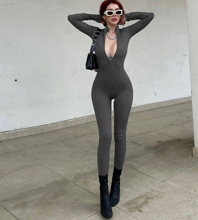 Faylinne | Figurbetonter Zip-Up Jumpsuit