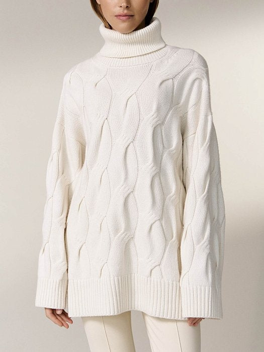 Charilette | Locker gestrickter weißer Pullover für Frauen