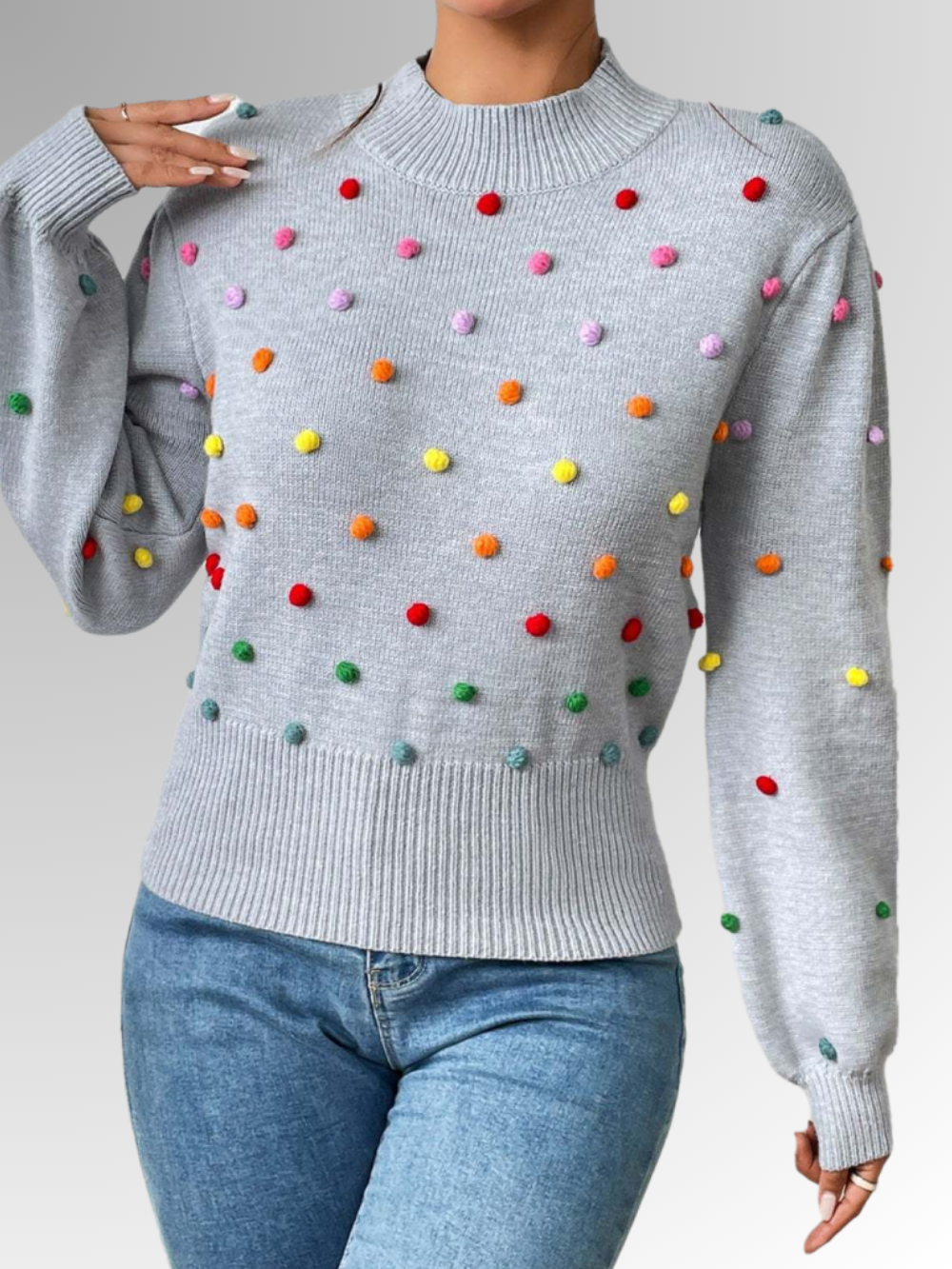 Olithia | Verspielter Pom-Pom-Pullover