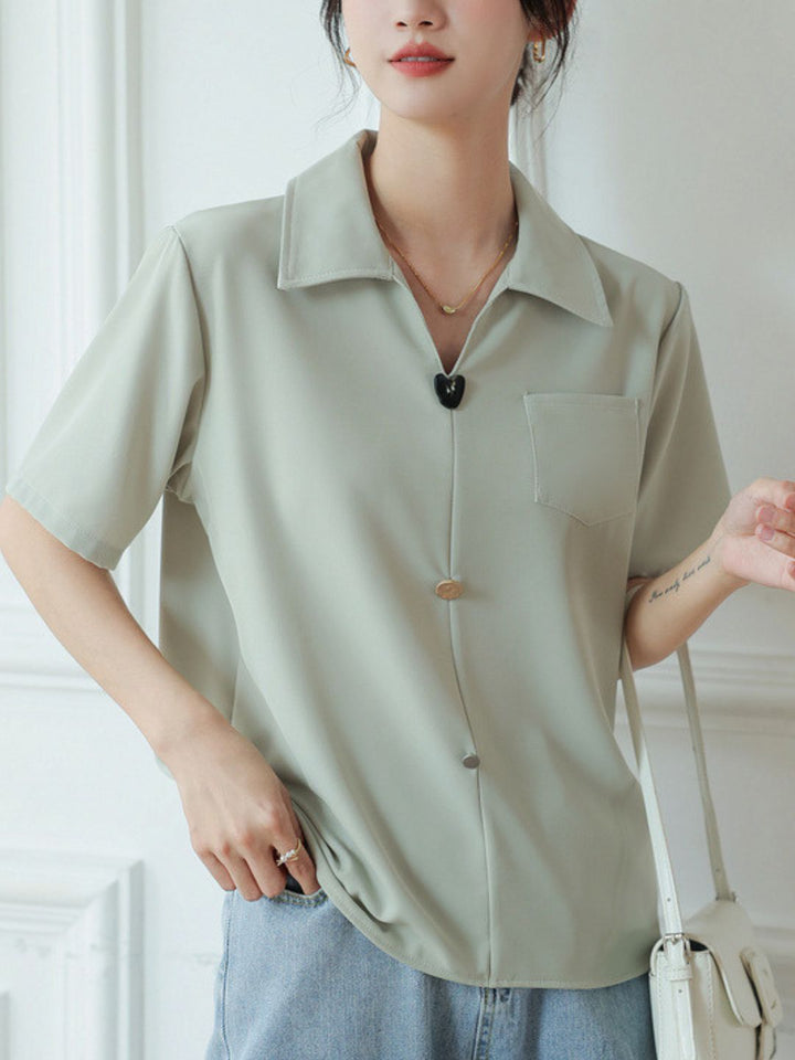 Maelis | Kurzärmlige Bluse mit V-Ausschnitt