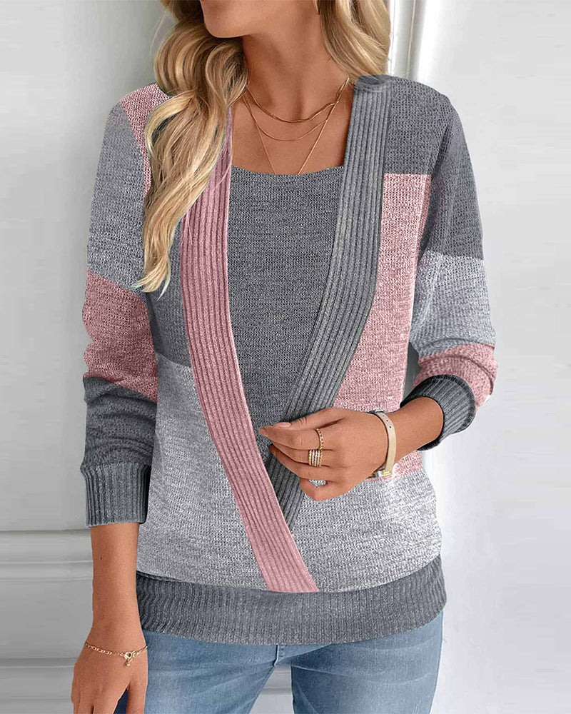 Hyssop | Damen Pullover mit Fake 2-in-1 Design