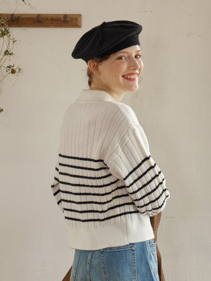 Zulma | Gestreiftes Polo Stricktop