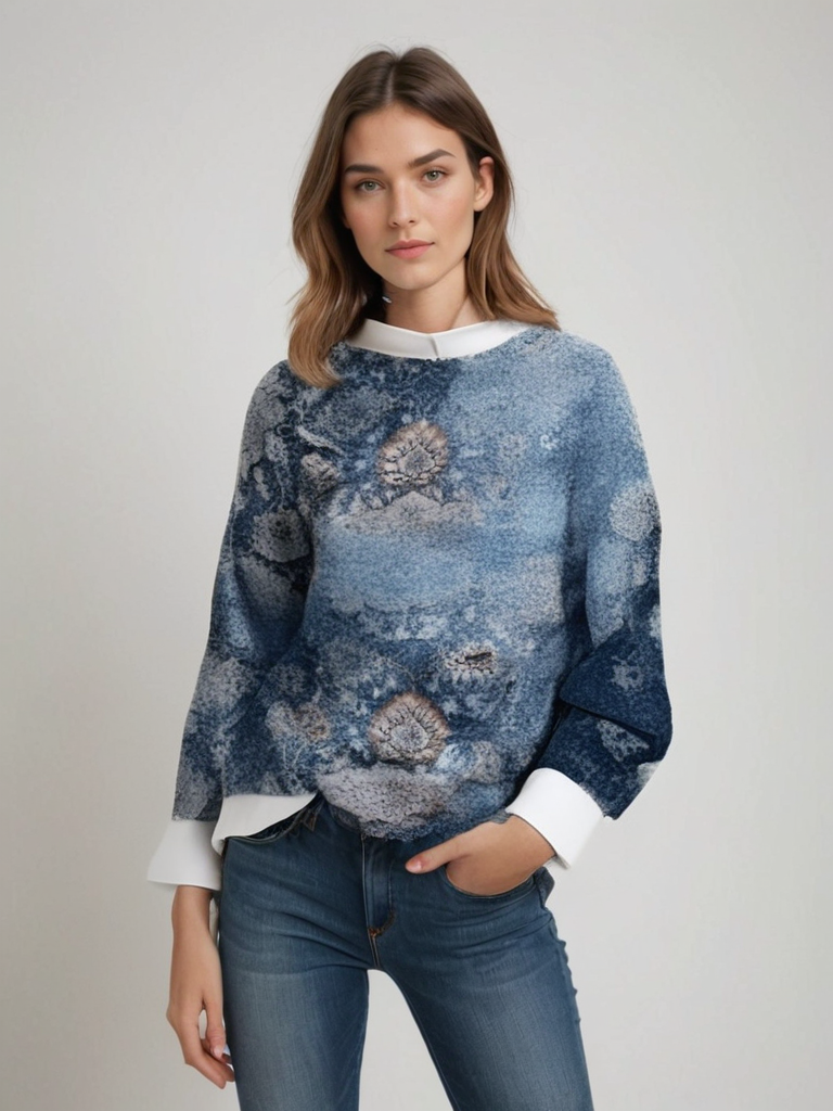Clementine | Pullover mit Blumenmuster für Frauen für den Winter