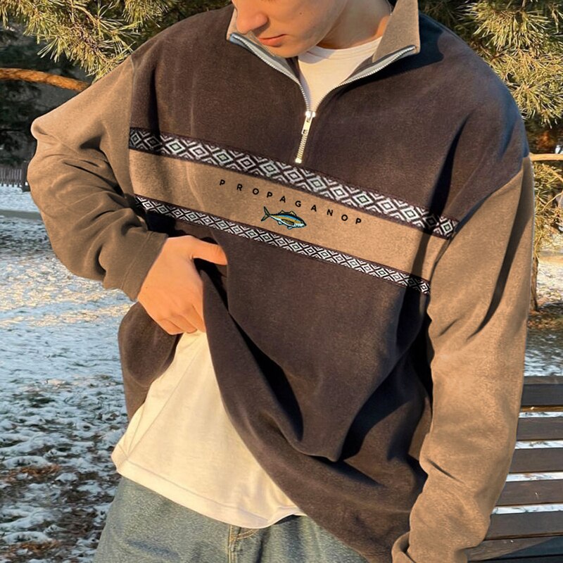 Jilayne | Farbblock-Pullover mit Reißverschluss