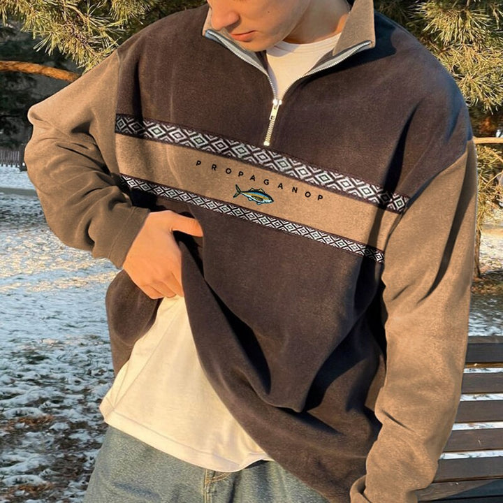 Jilayne | Farbblock-Pullover mit Reißverschluss