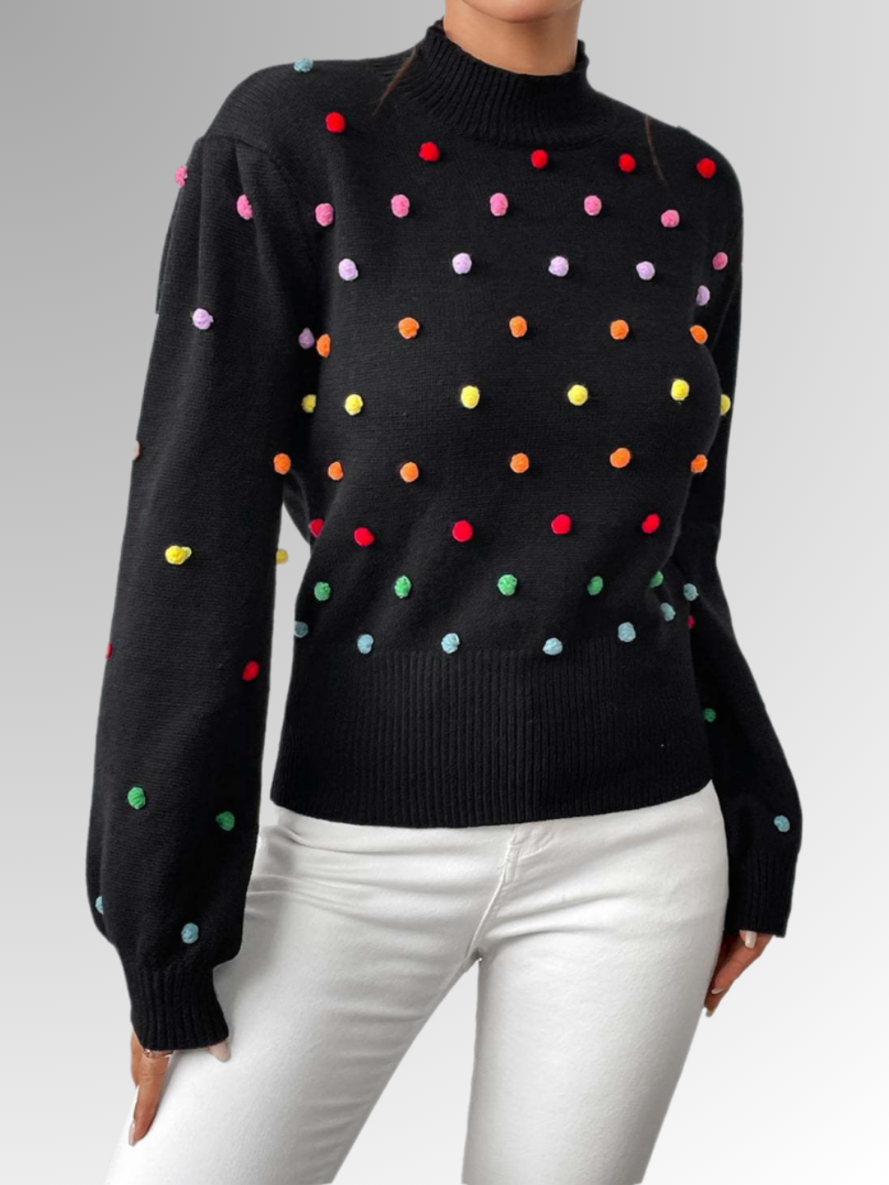 Olithia | Verspielter Pom-Pom-Pullover