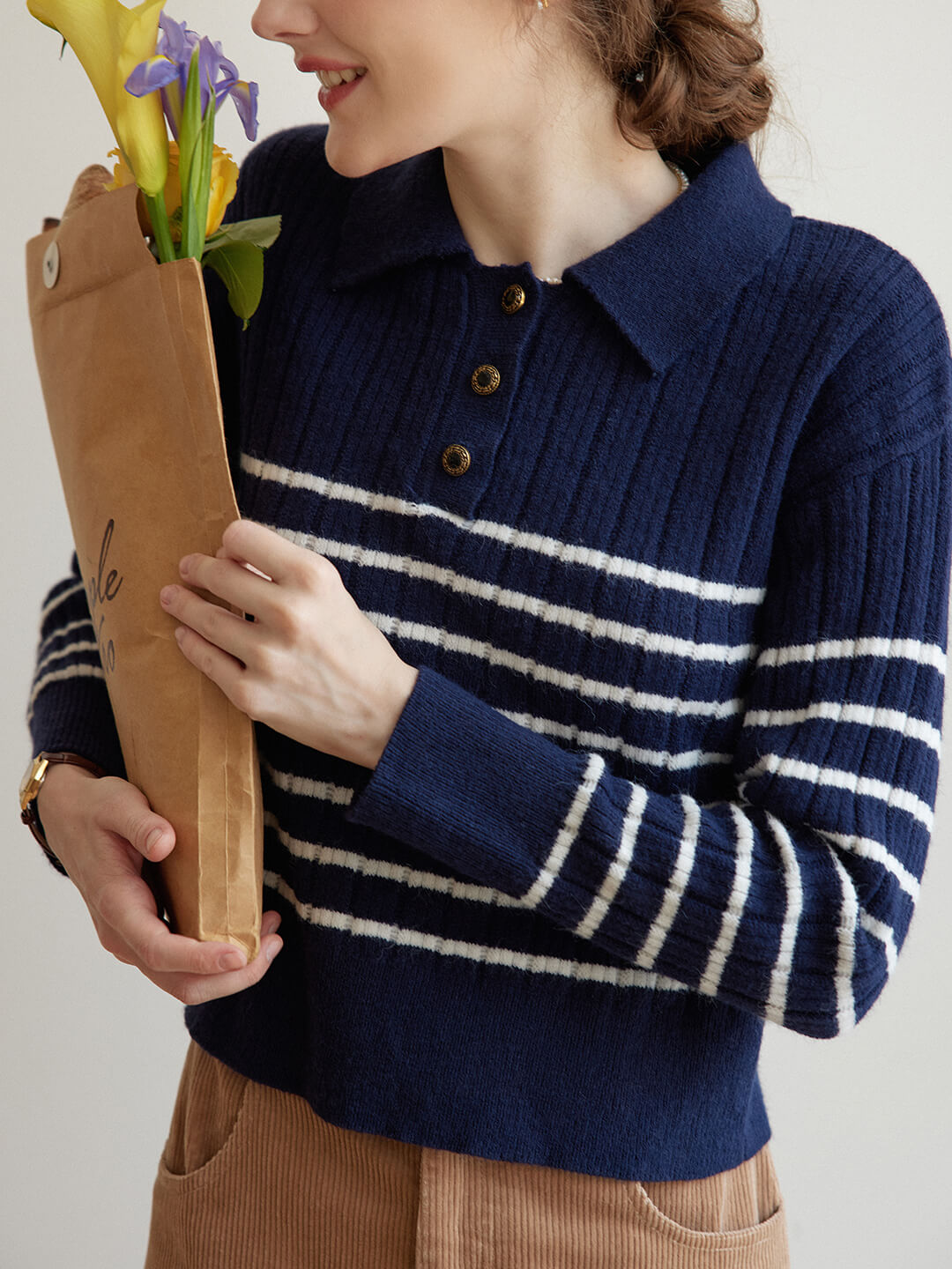 Zuzana | Gestreiftes Polo Stricktop