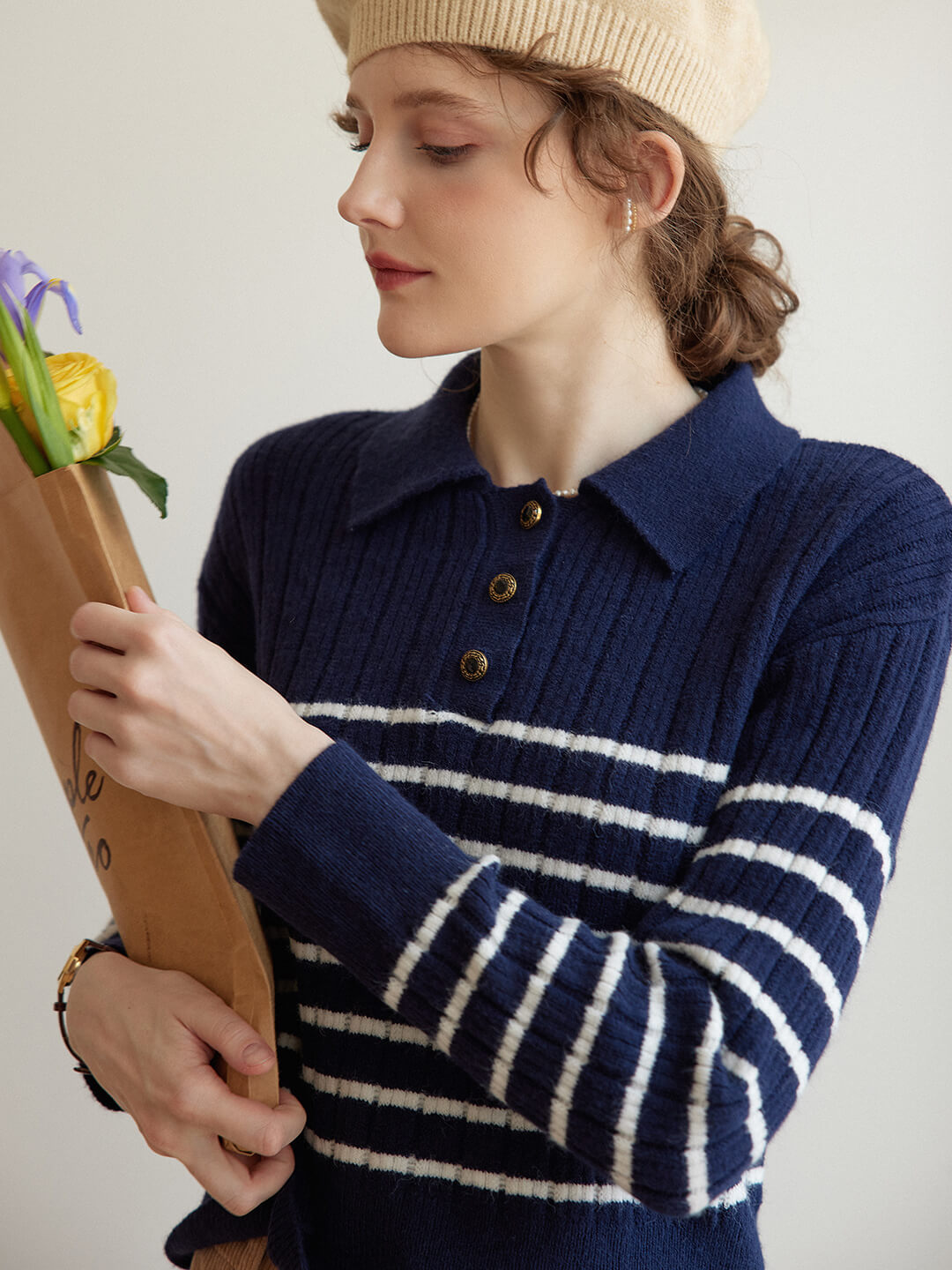 Zuzana | Gestreiftes Polo Stricktop