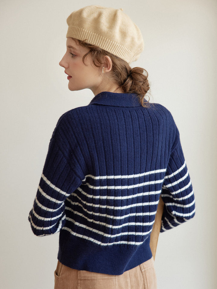 Zuzana | Gestreiftes Polo Stricktop