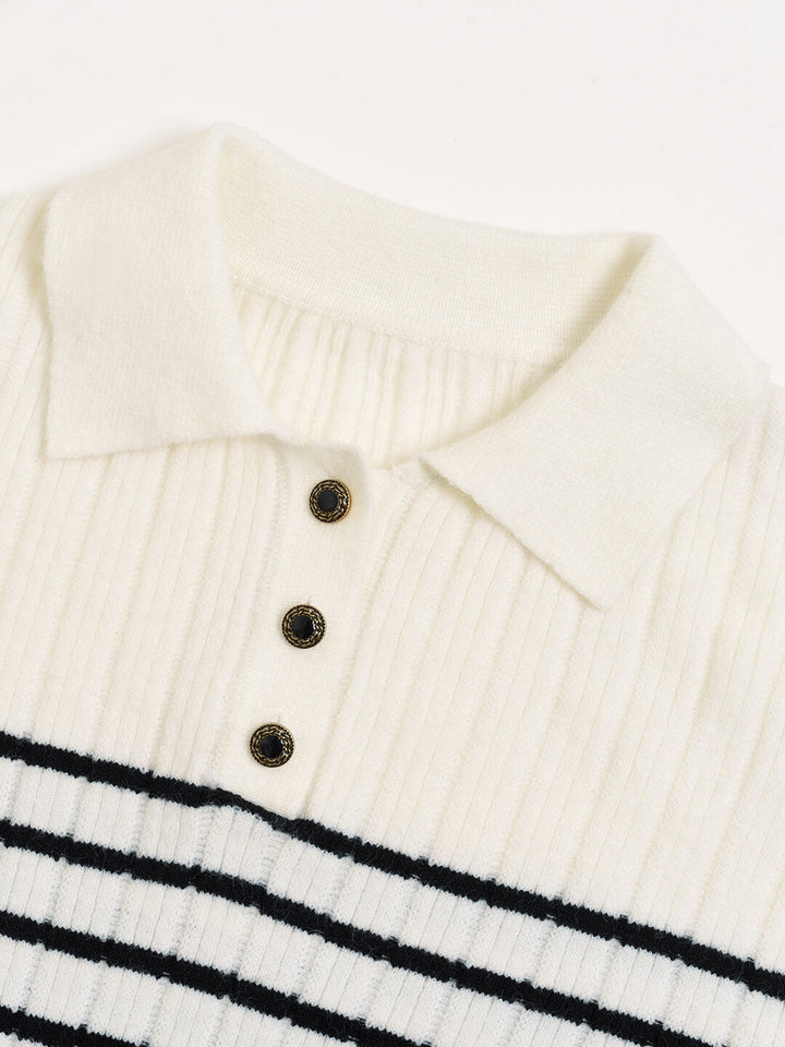 Zulma | Gestreiftes Polo Stricktop