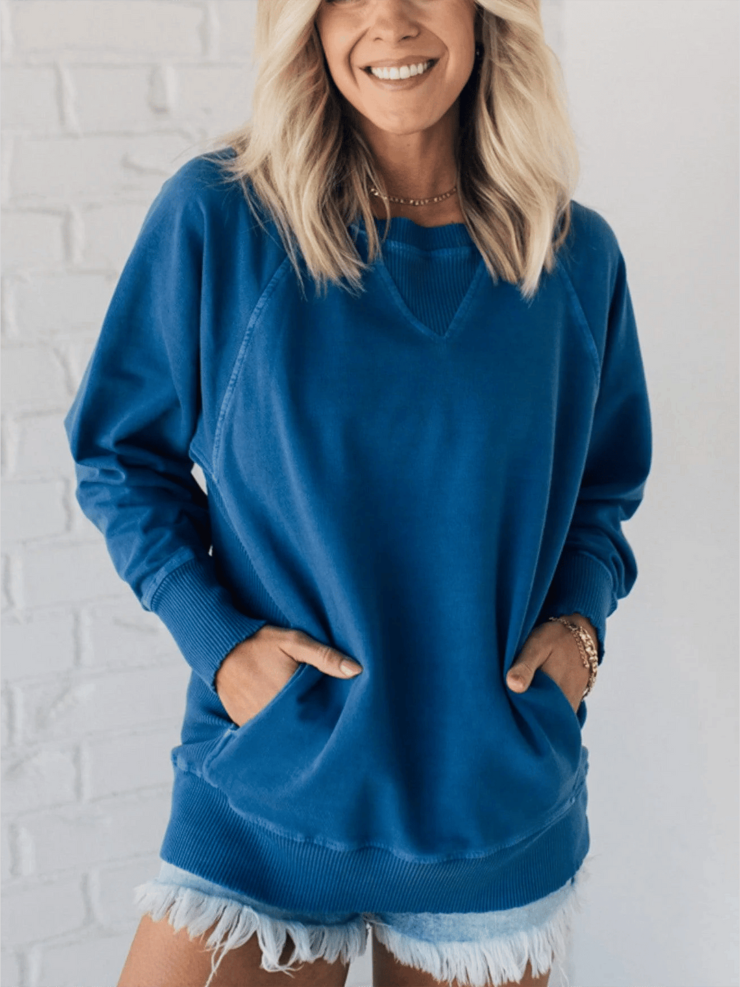 Nicolel | Eleganter Damenpullover mit Taschen