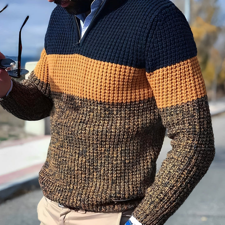 Ernulf | Herrenpullover mit Farbblock-Design