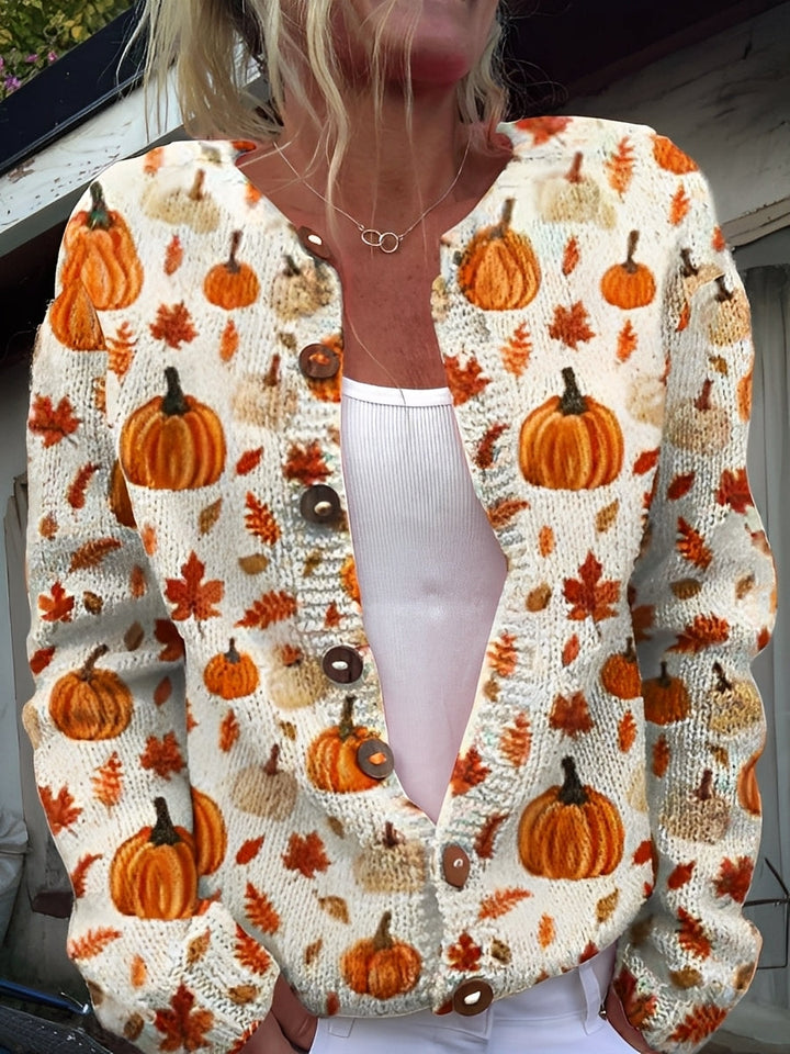 Kaitlyn | Strickcardigan mit Katzenmuster