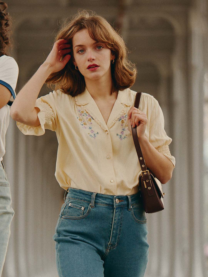 Telse | Bestickte Viskose-Bluse