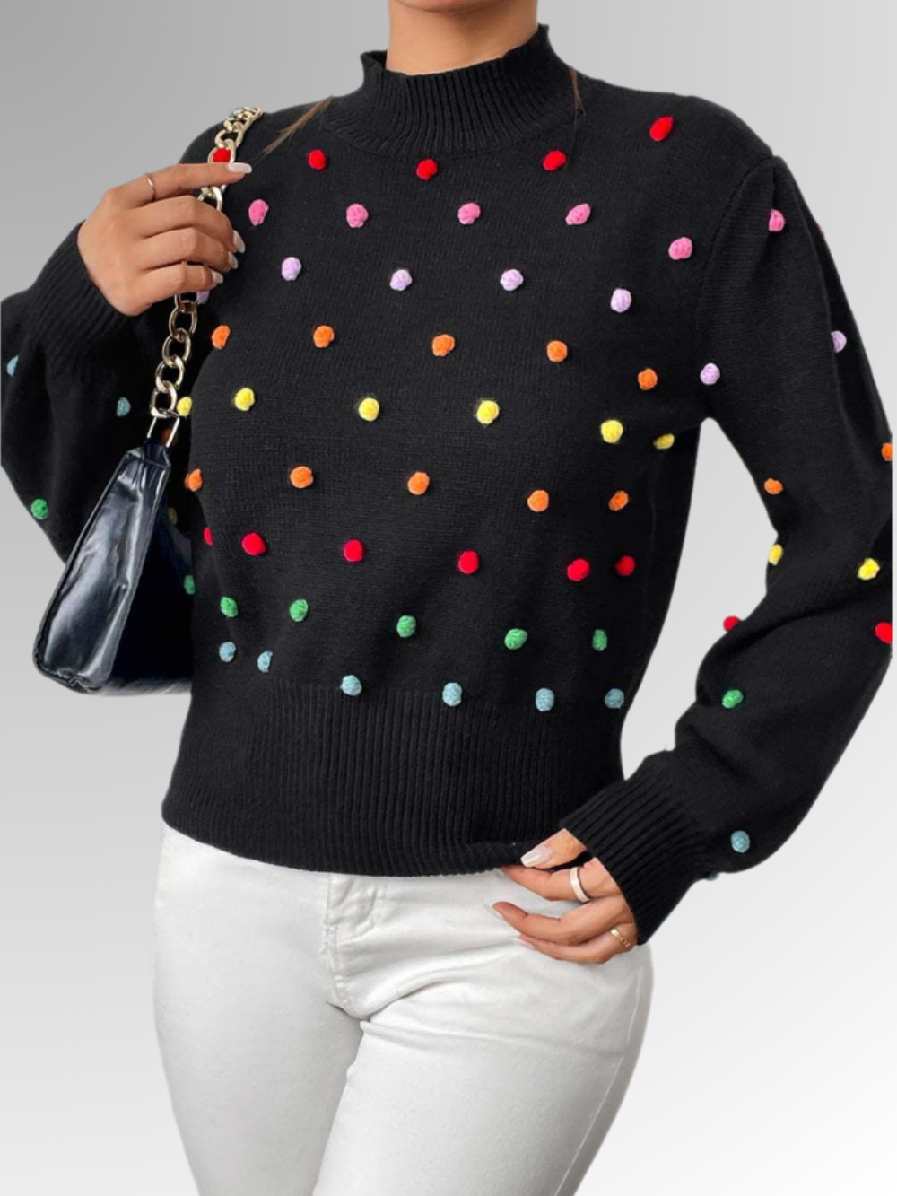 Olithia | Verspielter Pom-Pom-Pullover