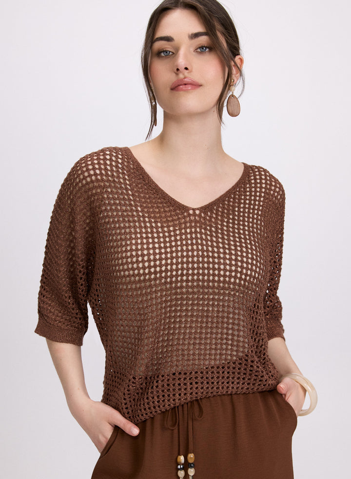 Amisette | Lurex Strickpullover Damen