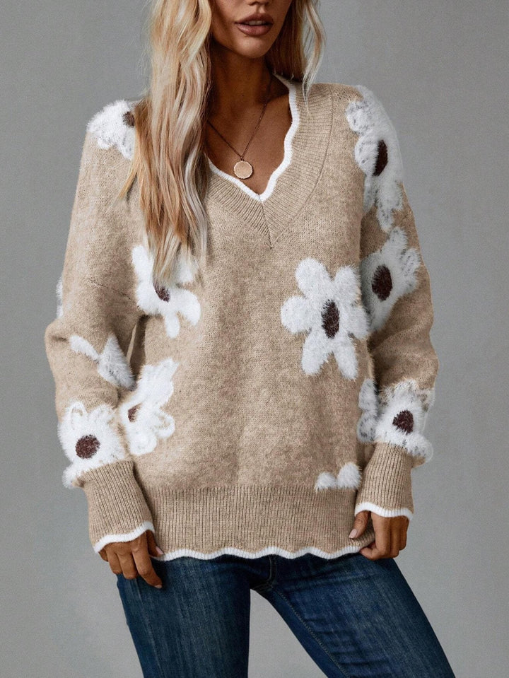 Lynith | Eleganter Floraler Pullover