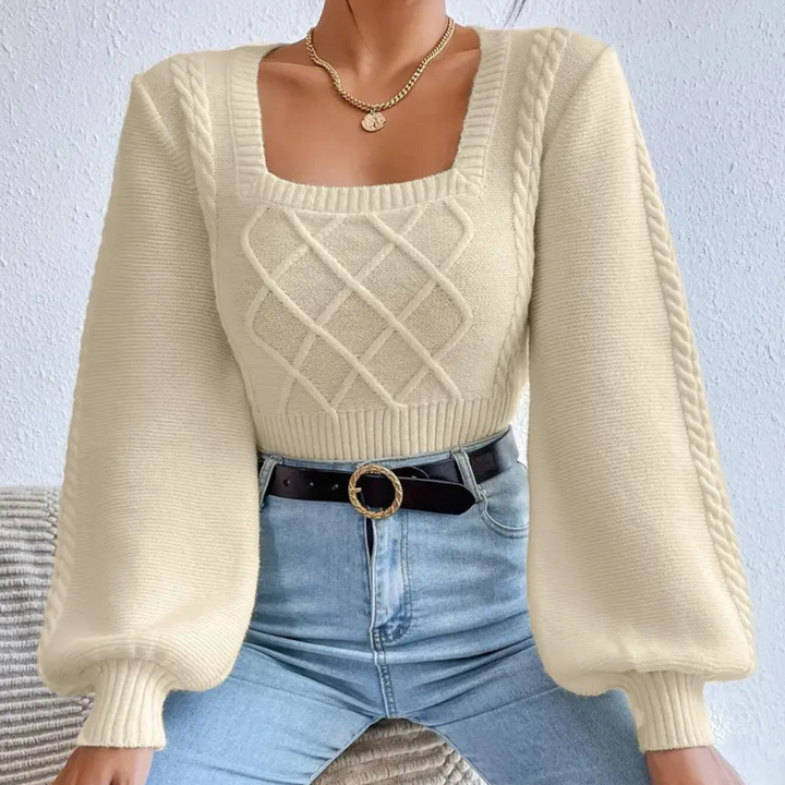 Nolana | Eleganter Strickpullover mit Karreeausschnitt