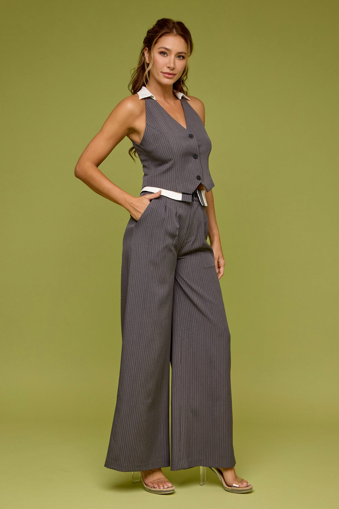 Winara | Gestreiftes Weste-und-Hose-Set