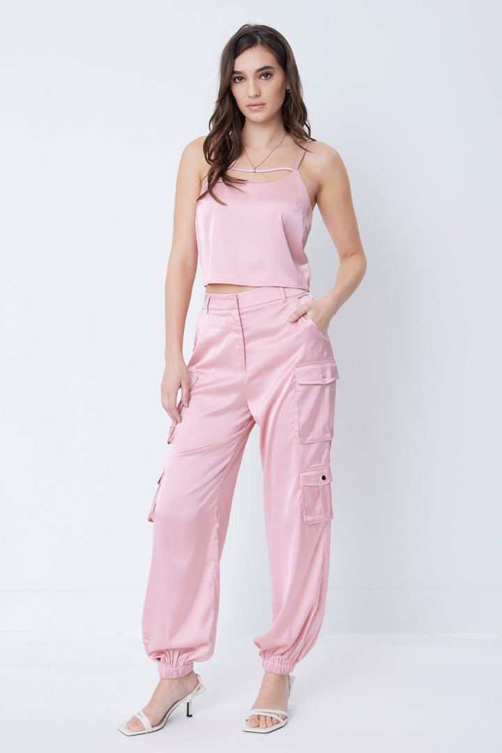 Zivara | Satin Top mit Cargo-Hose