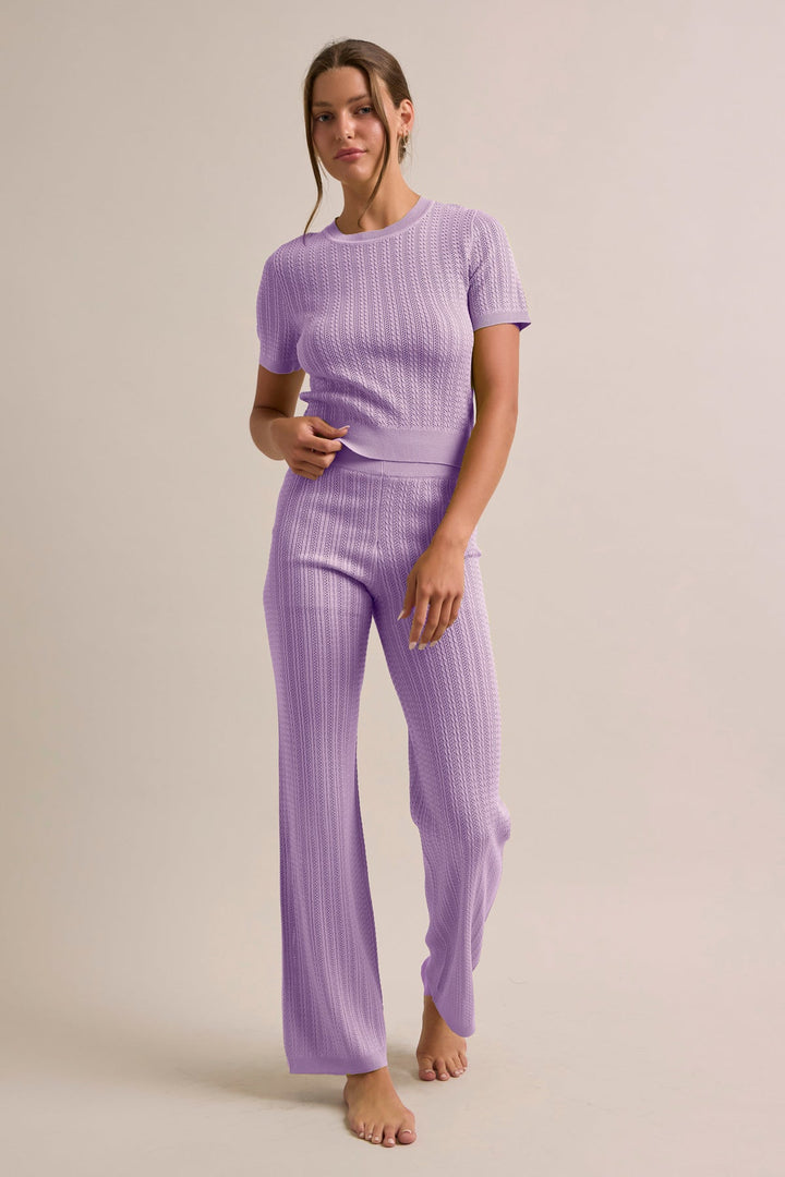Wisterielle | Geripptes Zweiteiler-Set