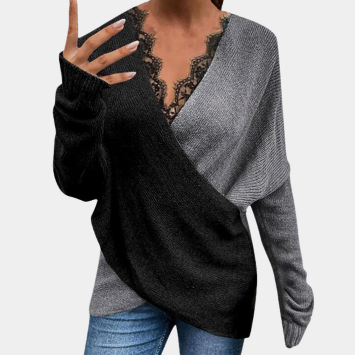Calina | Eleganter Wickelpullover Damen