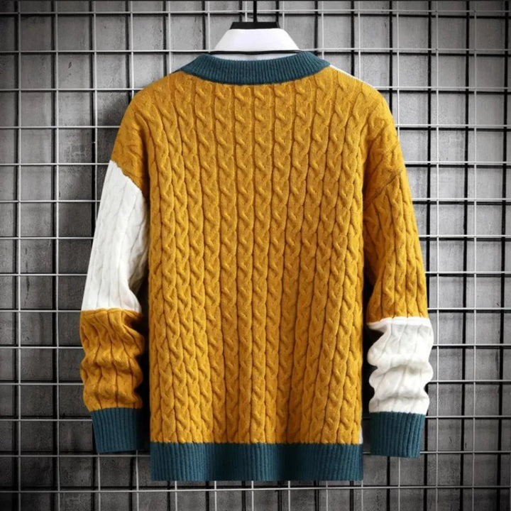 Joric | Patchwork Strickpullover Herren